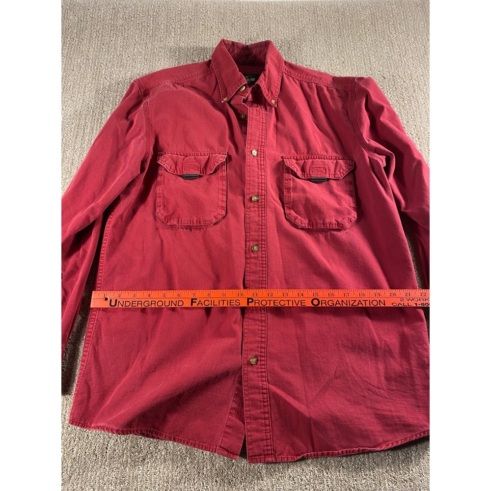 REDHEAD Mens Red Long Sleeve Button Up Shirt Casual Outdoor Size M - Picture 6 of 8